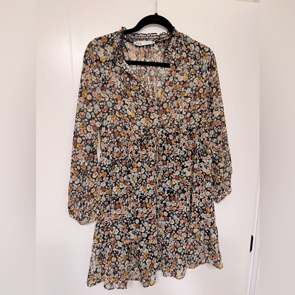 S Zara babydoll floral dress